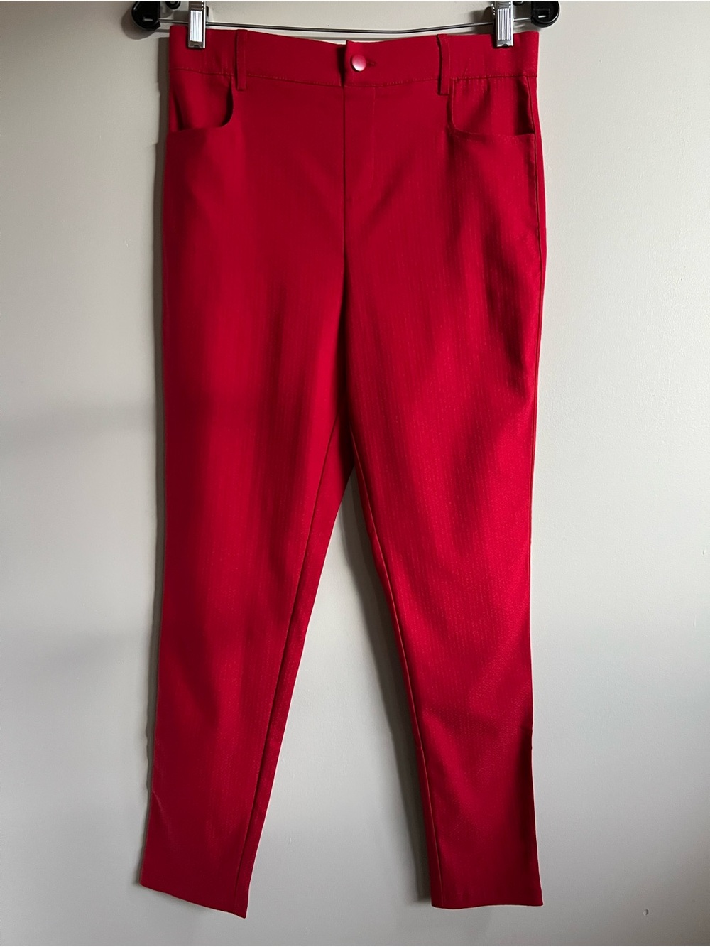 Mario Serrani Italy Red Ankle Pants | Size Small High Rise Stretch 26” Inseam